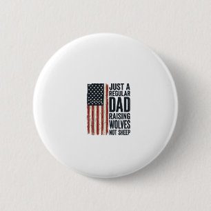 Vater, der Wölfe aufzieht, patriotisches Vintage-S Button