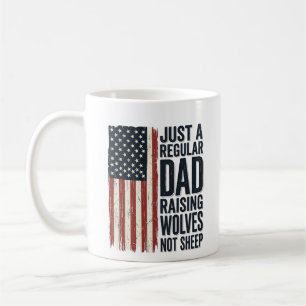 Vater, der Wölfe aufzieht, patriotisches Vintage-S Kaffeetasse