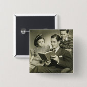 Vater, der zum Sohn liest Button (Vorne & Hinten)