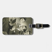 Vater, der zum Sohn liest Gepäckanhänger (Vorderseite horizontal)