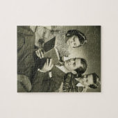 Vater, der zum Sohn liest Puzzle (Horizontal)