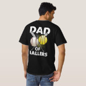 Vater des Ballers Vater von Baseball und Softball  T-Shirt (Schwarz voll)