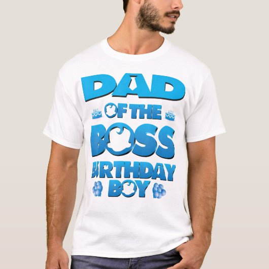 Vater des Boss Birthday Boy Baby Family Party Dec T-Shirt (Vorderseite)