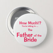 Vater des Braut Identifikations-Knopfes Button (Vorne & Hinten)