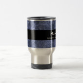 VATER des BRAUT Name-BlauGrunge Reisebecher (Mittel)