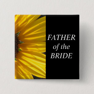 Vater des Braut-Sonnenblume-Hochzeits-Knopfes Button