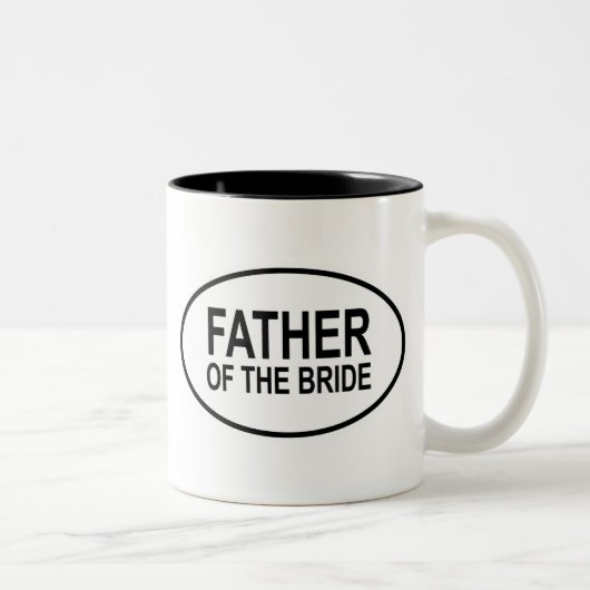 Vater des Braut-Wedding Ovals Zweifarbige Tasse (Rechts)