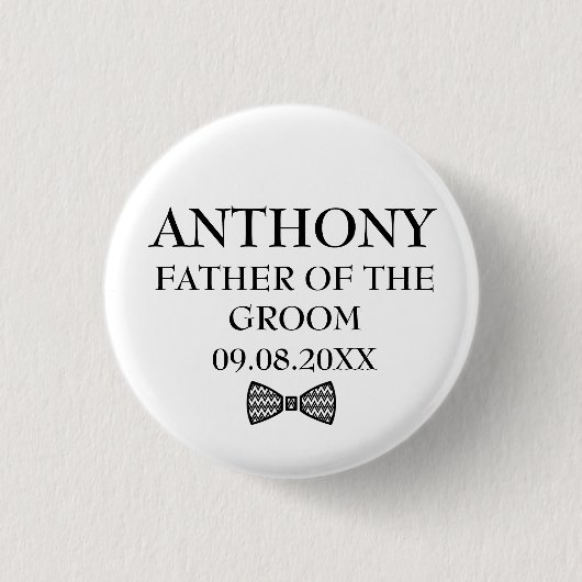 Vater des Bräutigams Black Elegant Gifts Wedding Button (Vorderseite)