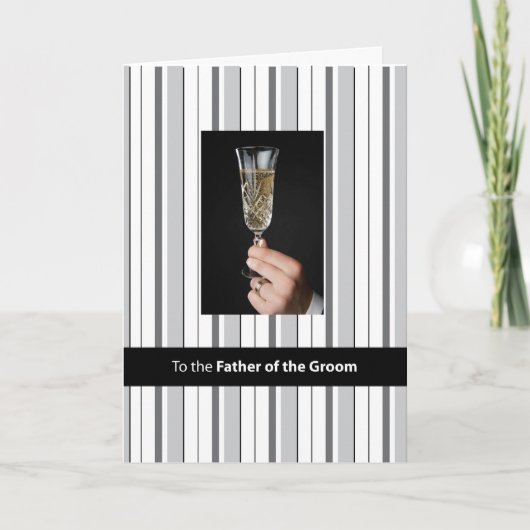 Vater des Bräutigams, Dank Champagner Toast, schwa Dankeskarte (Vorderseite)