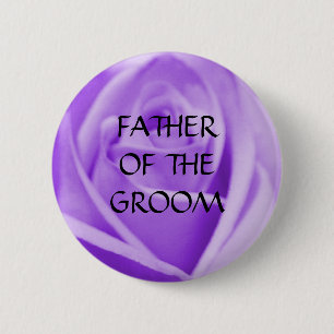 Vater des BRÄUTIGAMS - Lavendel-Rosenknopf Button
