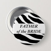 Vater des Brautzebra-Hochzeits-Knopfes Button (Vorne & Hinten)
