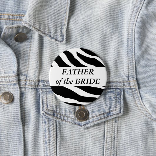 Vater des Brautzebra-Hochzeits-Knopfes Button (Beispiel)