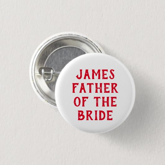 VATER DES BRIDE-ABZEICHENS FÜR WEDDING BUTTON (Vorne & Hinten)