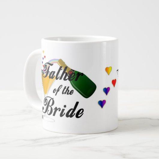 Vater des Bride Champagne Toast Jumbo-Tasse (Vorderseite Links)
