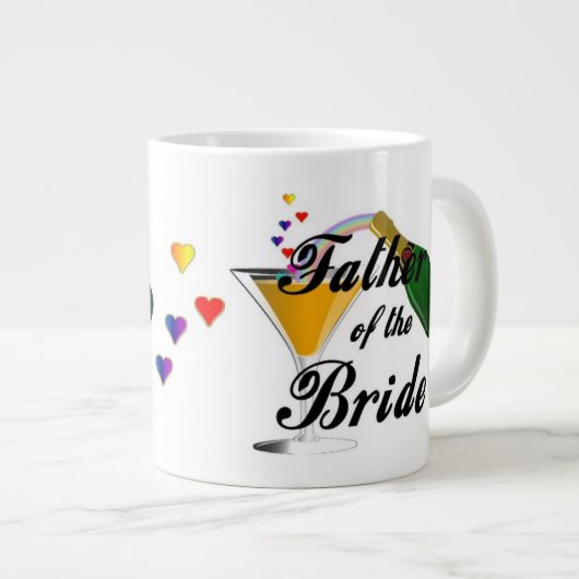 Vater des Bride Champagne Toast Jumbo-Tasse (Vorderseite Rechts)