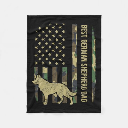 Vater des deutschen Schäferhundes Camouflage Ameri Fleecedecke (Vorderseite)