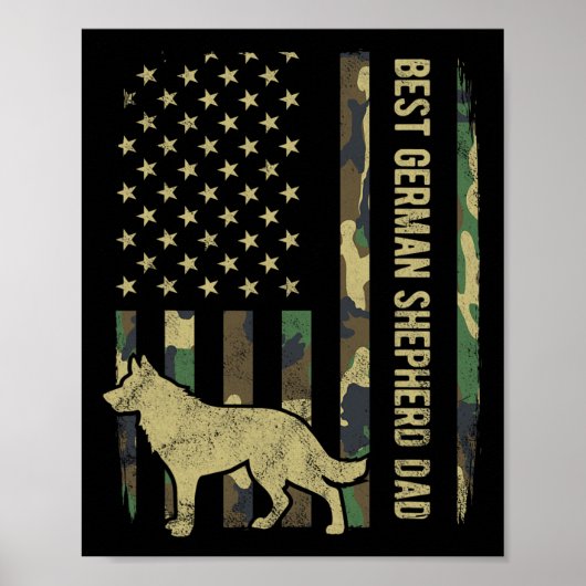 Vater des deutschen Schäferhundes Camouflage Ameri Poster (Vorne)