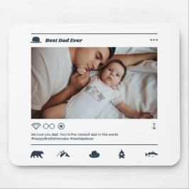 Vater des ersten Vaters Instagram Post Custom Foto Mousepad