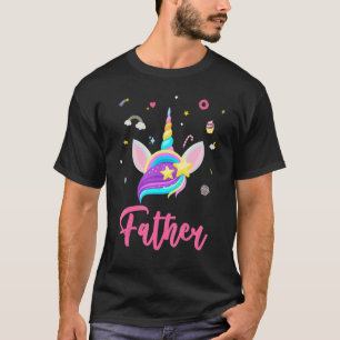 Vater des Geburtstags Mädchen Einhorn Thema Magic  T-Shirt