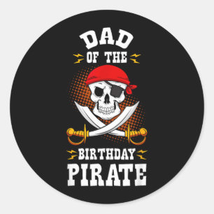 Vater des Geburtstags-Pirat-Themas passendes Bday Runder Aufkleber