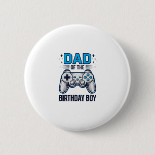 Vater des Geburtstagsjungen Gamer-Shirt-Design_1 Button