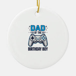 Vater des Geburtstagsjungen Gamer-Shirt-Design_1 Keramik Ornament