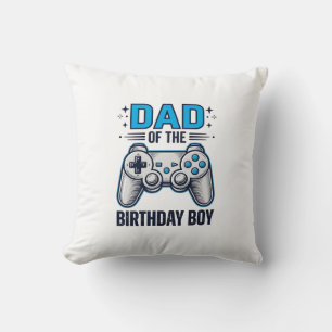 Vater des Geburtstagsjungen Gamer-Shirt-Design_1 Kissen