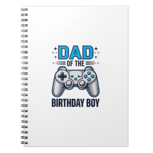 Vater des Geburtstagsjungen Gamer-Shirt-Design_1 Notizblock