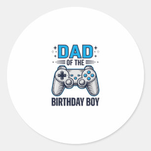 Vater des Geburtstagsjungen Gamer-Shirt-Design_1 Runder Aufkleber