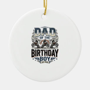 Vater-des-Geburtstagskind-Motocross-Vintage-Shirt_ Keramik Ornament