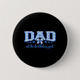 Vater des Geburtstagsmädchens Blau Chinoiserie Flo Button