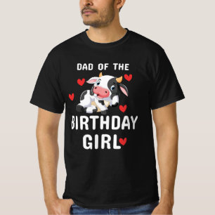 Vater des Geburtstagsmädchens Farmyard Kuh T-S T-Shirt