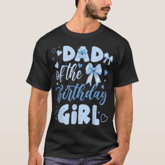 Vater des Geburtstagsmädchens Fliege Blau Süße Übe T-Shirt