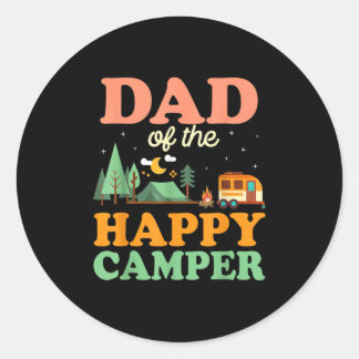 Vater des glücklichen Camper-Shirts Männer 1. Gebu Runder Aufkleber