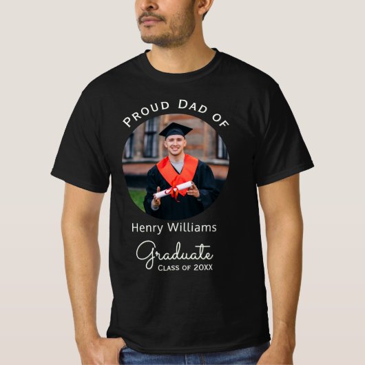 Vater des Graduate Modern Abschluss Day Foto Custo T-Shirt (Vorderseite)