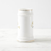 Vater des Gräuelgeschenks/Name/Gold und Schwarz Bierglas (Mittel)