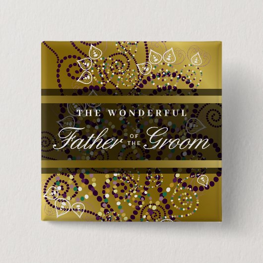 VATER DES GROOM Boho Spirals Wedding Button (Vorderseite)
