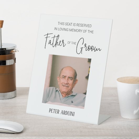 Vater des Groom Gedenkstätten Foto reserviert Hoch Sockelschild (In SItu)