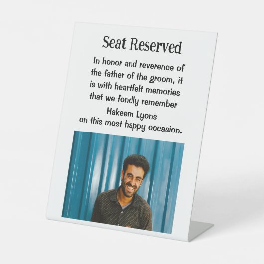 Vater des Groom-Hochzeitshaus-Gedenkzeichen Sockelschild (Vorderseite)