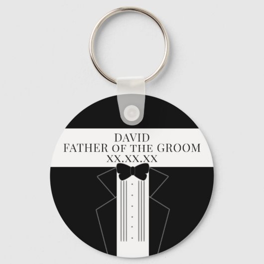 Vater des Groom Tuxedo Hochzeitseltern Schlüsselan Schlüsselanhänger (Vorderseite)