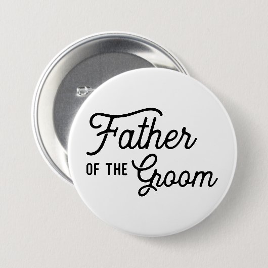 Vater des Groom Wedding Brautparty Gefallen Button (Vorne & Hinten)