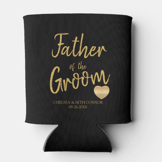 Vater des Grooms in Gold-Script Dosenkühler (Rückseite)