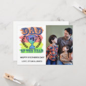 Vater des Jahres - Foto-Karte des Vaters Karte (Vorderseite/Rückseite Beispiel)