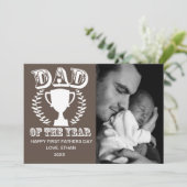 Vater des Jahres - Fotokarte des Vaters Karte (Stehend Vorderseite)