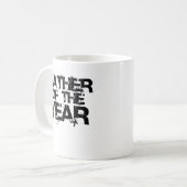 Vater des Jahres. Vatertagsgeschenk Kaffeetasse (Vorderseite Links)