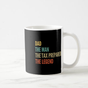 Vater des Mannes, des Steuervorarbeiters, der Lege Kaffeetasse