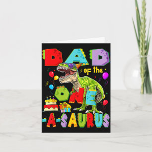 Vater des One-a-saurus zum 1. Geburtstag Junge Din Karte