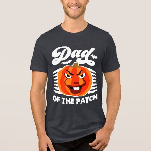 Vater des Patches - Funny Spooky Pumpkin Halloween Tri-Blend Shirt (Vorderseite)