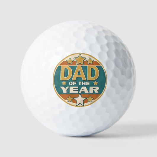 Vater des Retro-Abzeichens des Jahres - Geschenk d Golfball (Vorderseite)