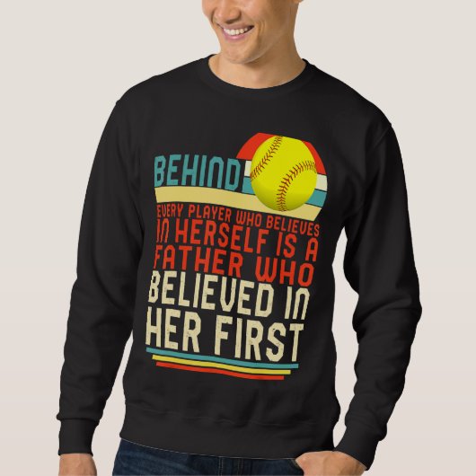 Vater des Tochter-Vaters von Softball Sweatshirt (Vorderseite)